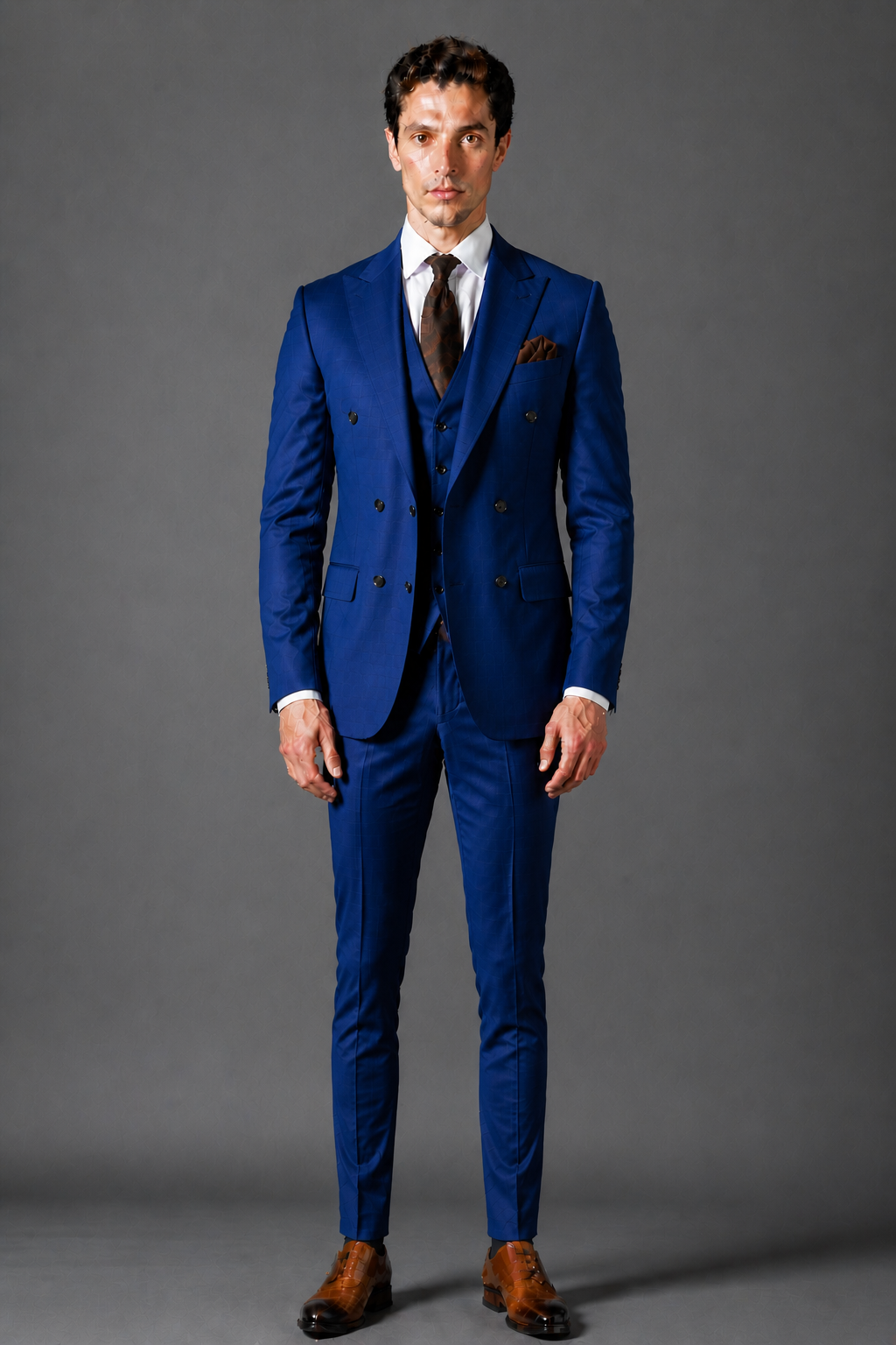 Blue Silk Blend Groomsmen Suit — Custom Made to Measure