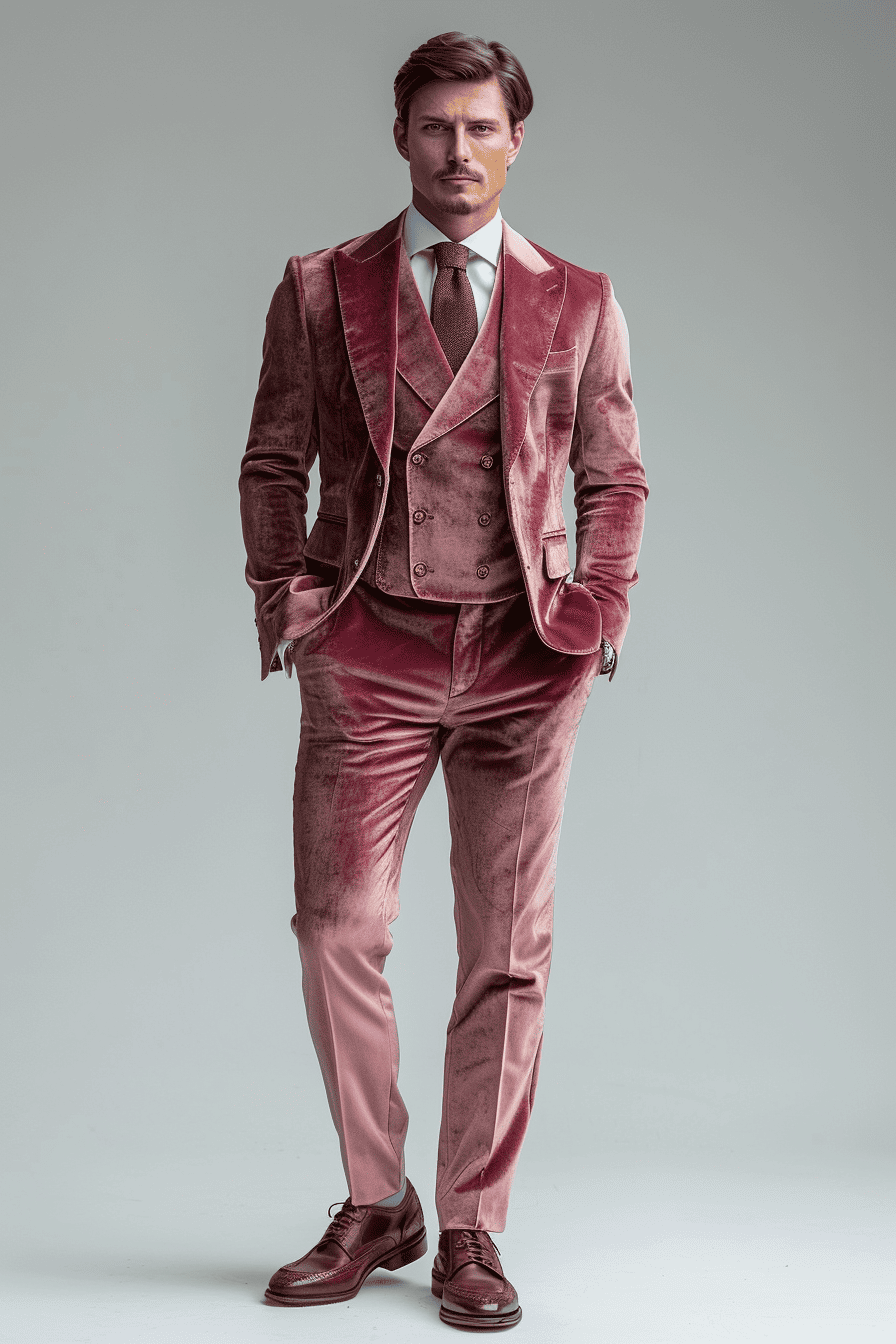 Terracotta Silk Blend Father of the Bride Suit — Custom Made