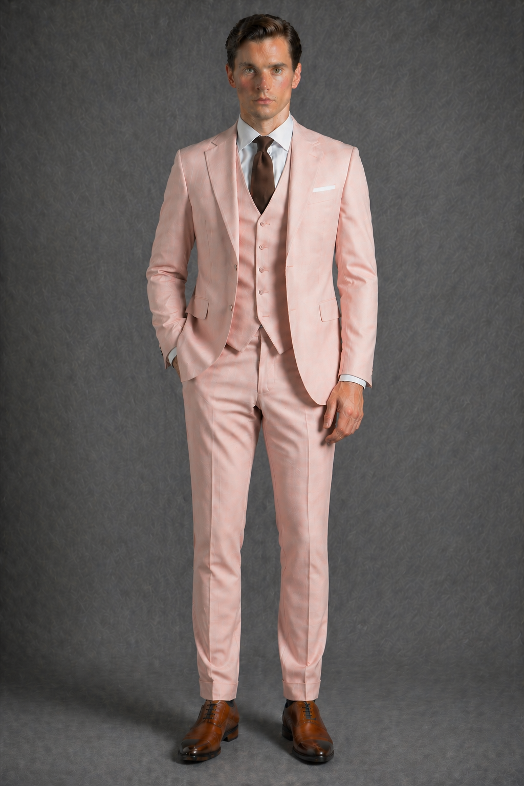 Blush Pink Wool Slim Fit Suit — Custom Made to Measure