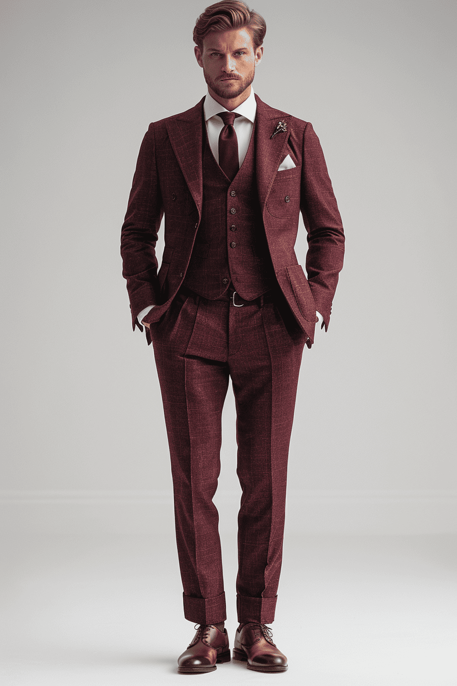 Burgundy Velvet Tuxedo — Custom Made to Measure