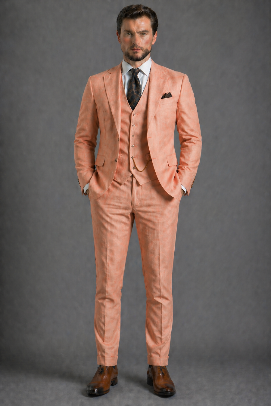 Burgundy Wool Father of the Bride Suit — Custom Made to Measure