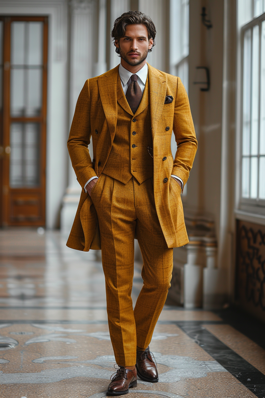 Butter Yellow Silk Blend Cocktail Party Suit — Custom Made to Measure