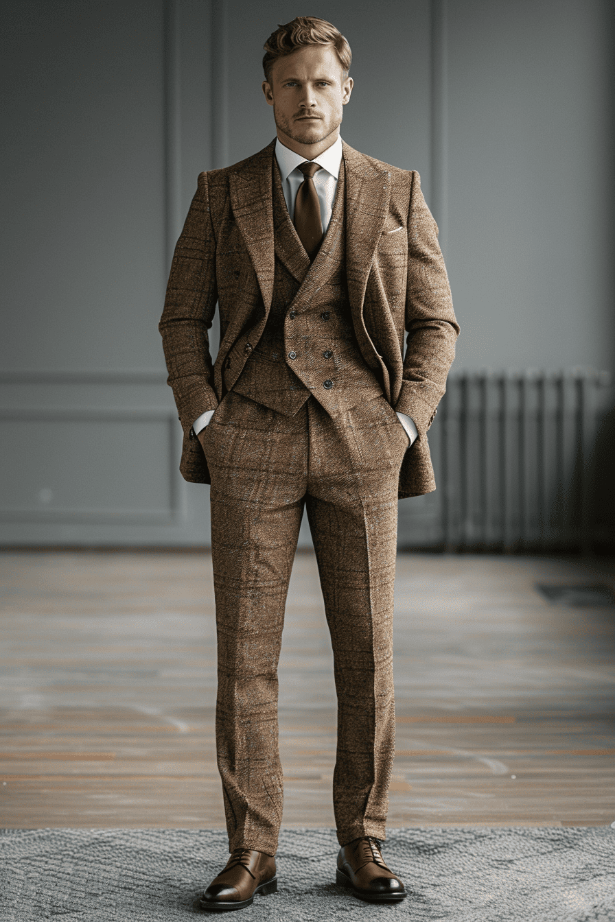 Camel Wool Wedding Suit — Custom Made to Measure