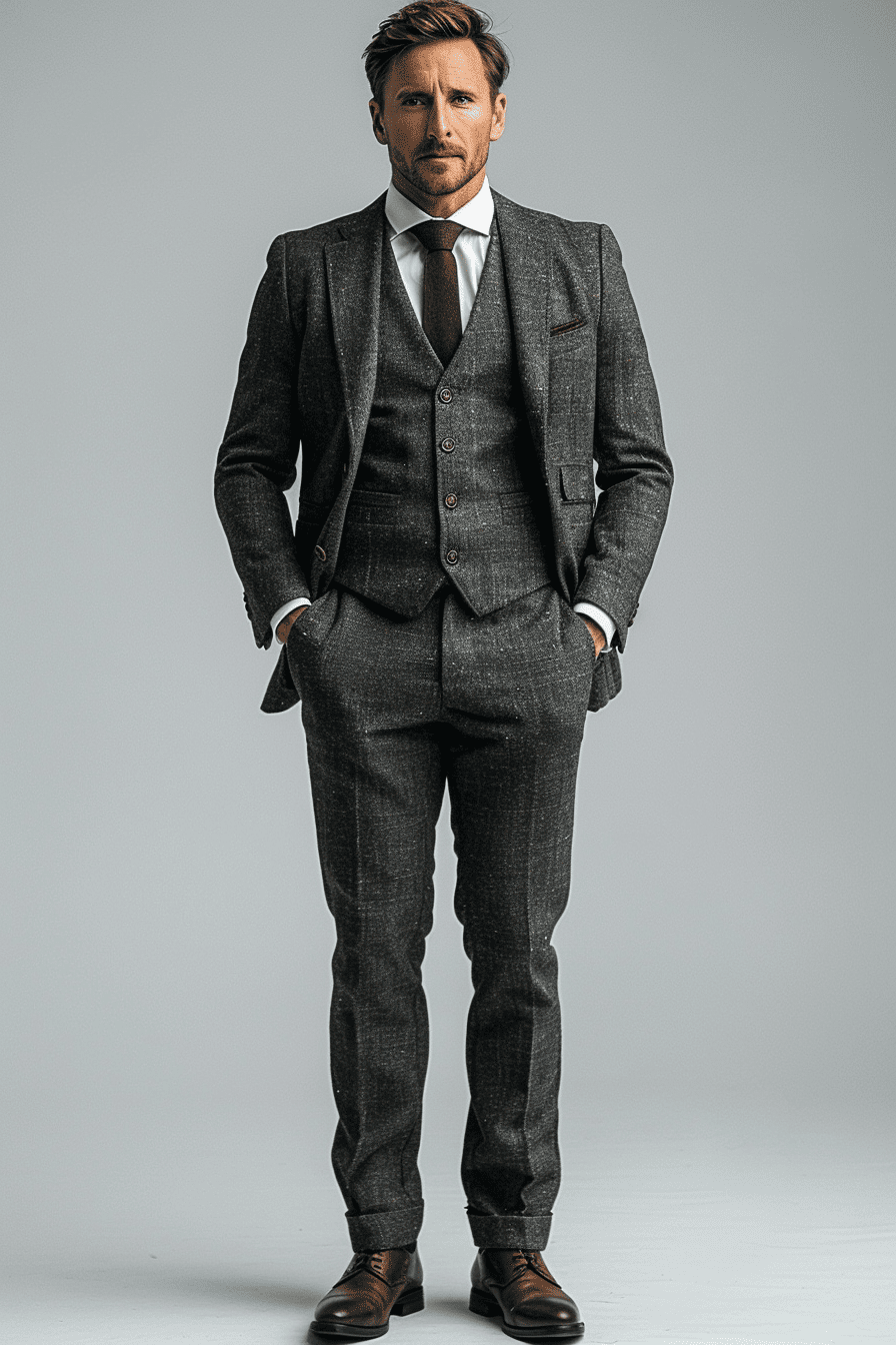 Charcoal Grey Wool Business Suit — Custom Made to Measure