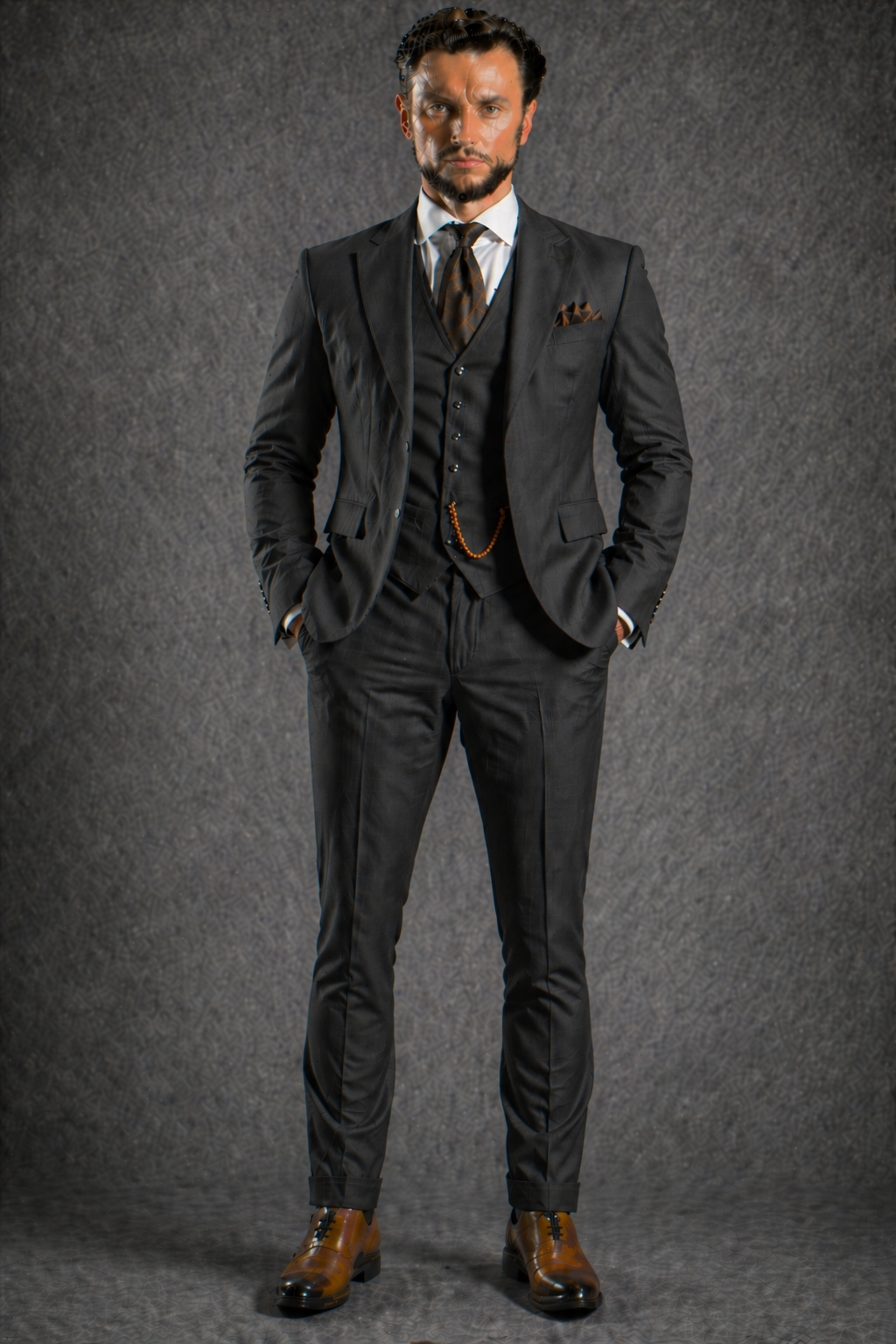 Charcoal Wool Slim Fit Suit — Custom Made to Measure