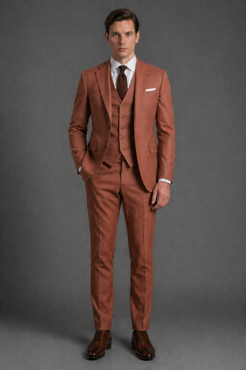 Clay Wool Father of the Bride Suit — Custom Made