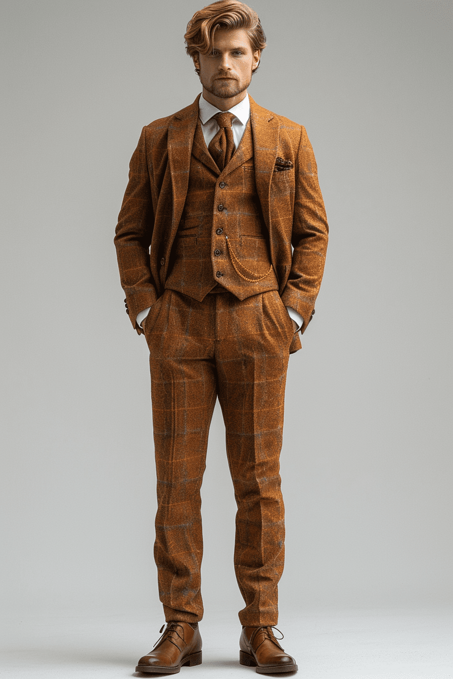 Copper Silk Blend Cocktail Party Suit — Custom Made to Measure