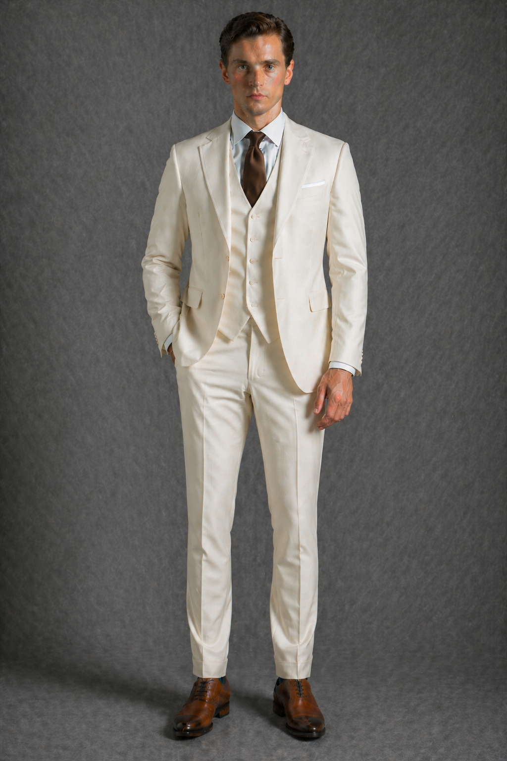 Cream Wool Father of the Bride Suit — Custom Made
