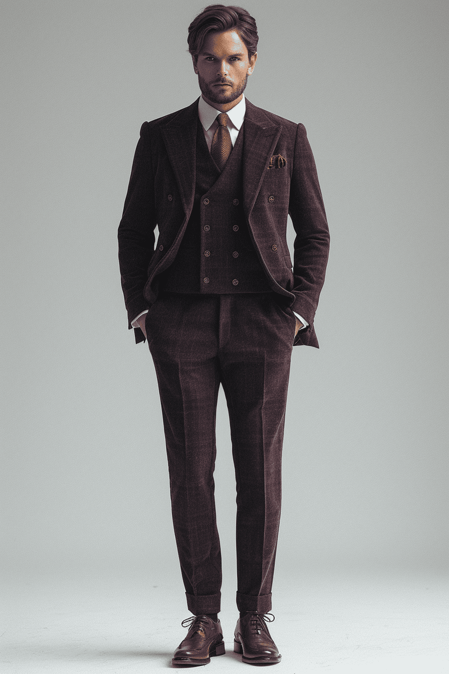 Deep Plum Silk Blend Cocktail Party Suit — Custom Made to Measure