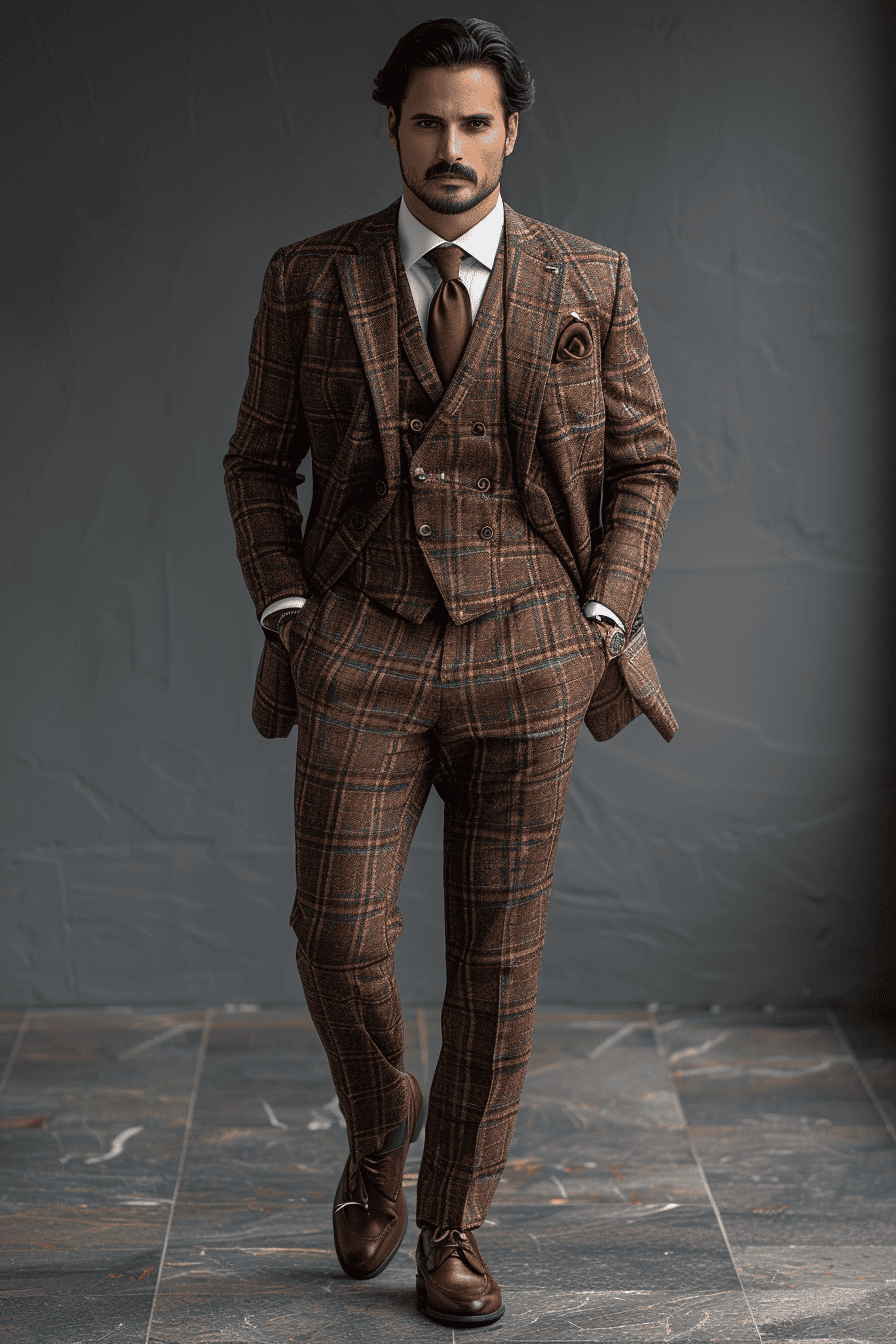 Desert Sand Silk Blend Cocktail Party Suit — Custom Made to Measure