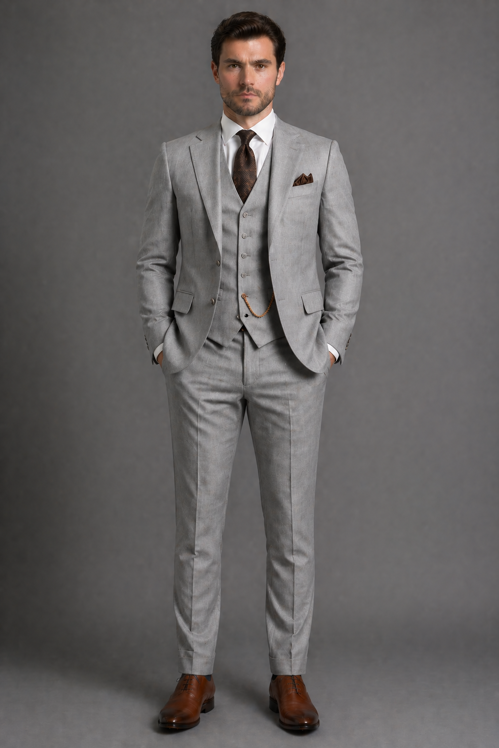 Dove Gray Wool Father of the Bride Suit — Custom Made