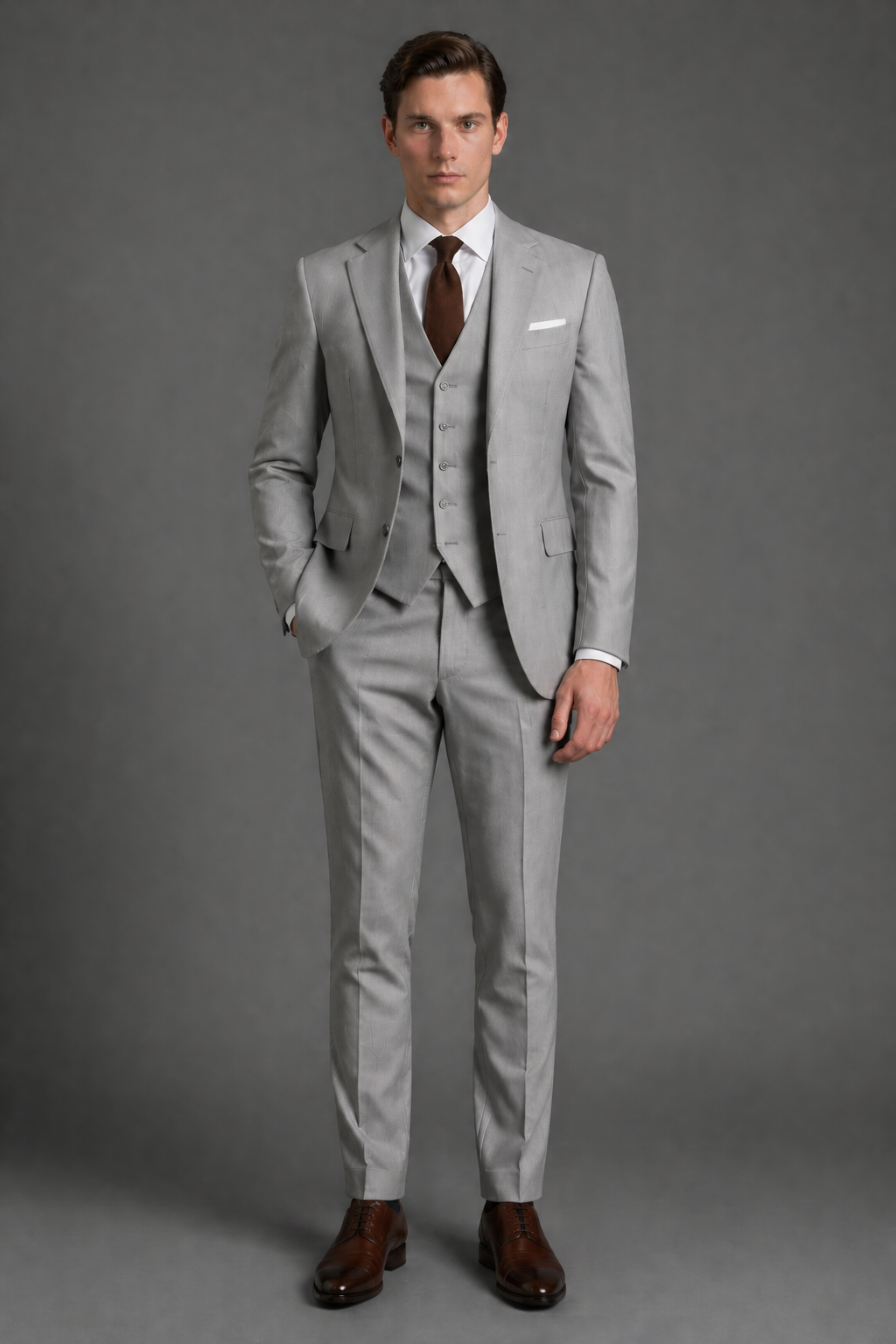 Dove Gray Wool Slim Fit Suit — Custom Made to Measure