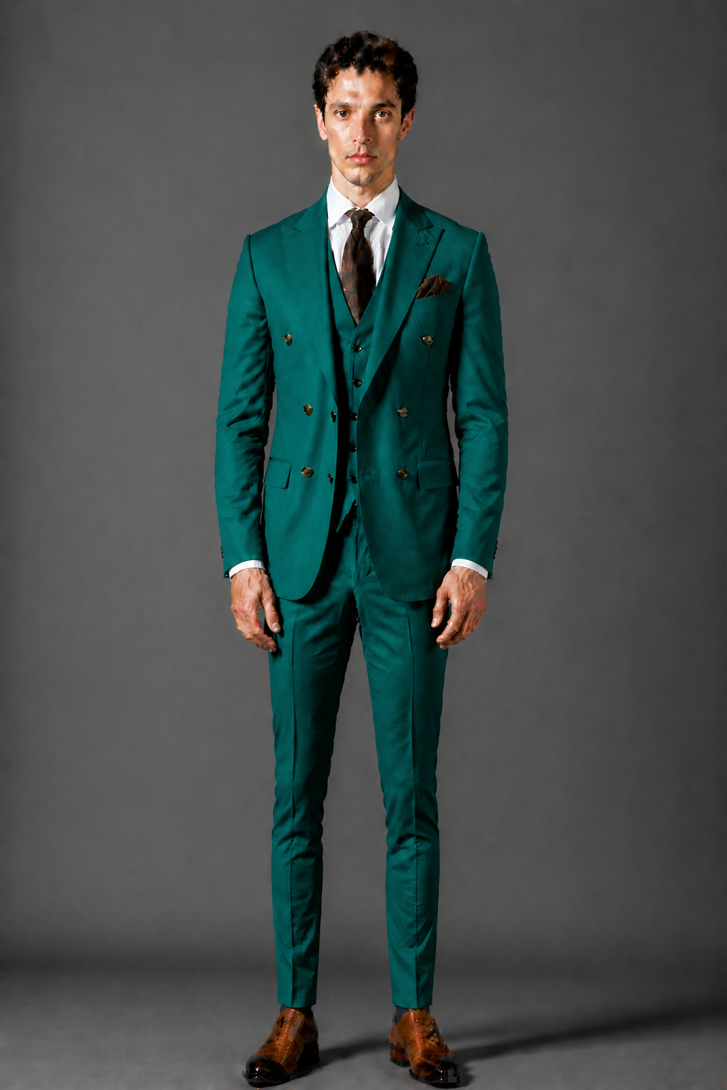 Emerald Green Silk Blend Groomsmen Suit — Custom Made to Measure