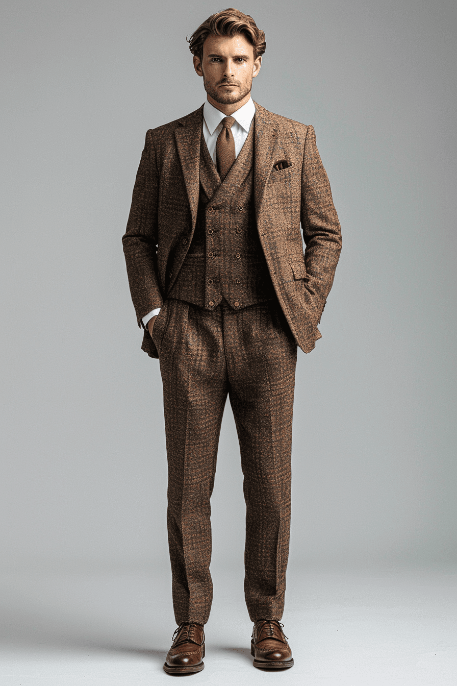 Espresso Wool Business Suit — Custom Made to Measure