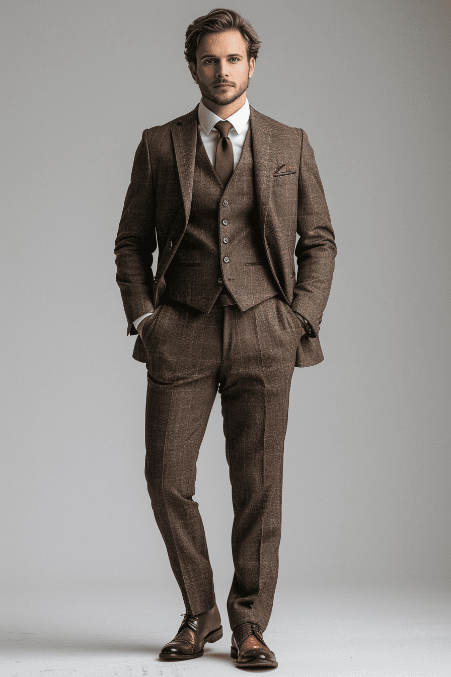Espresso Silk Blend Cocktail Party Suit — Custom Made to Measure