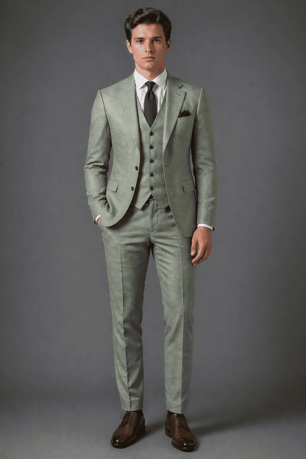 Eucalyptus Green Linen Father of the Bride Suit — Custom Made