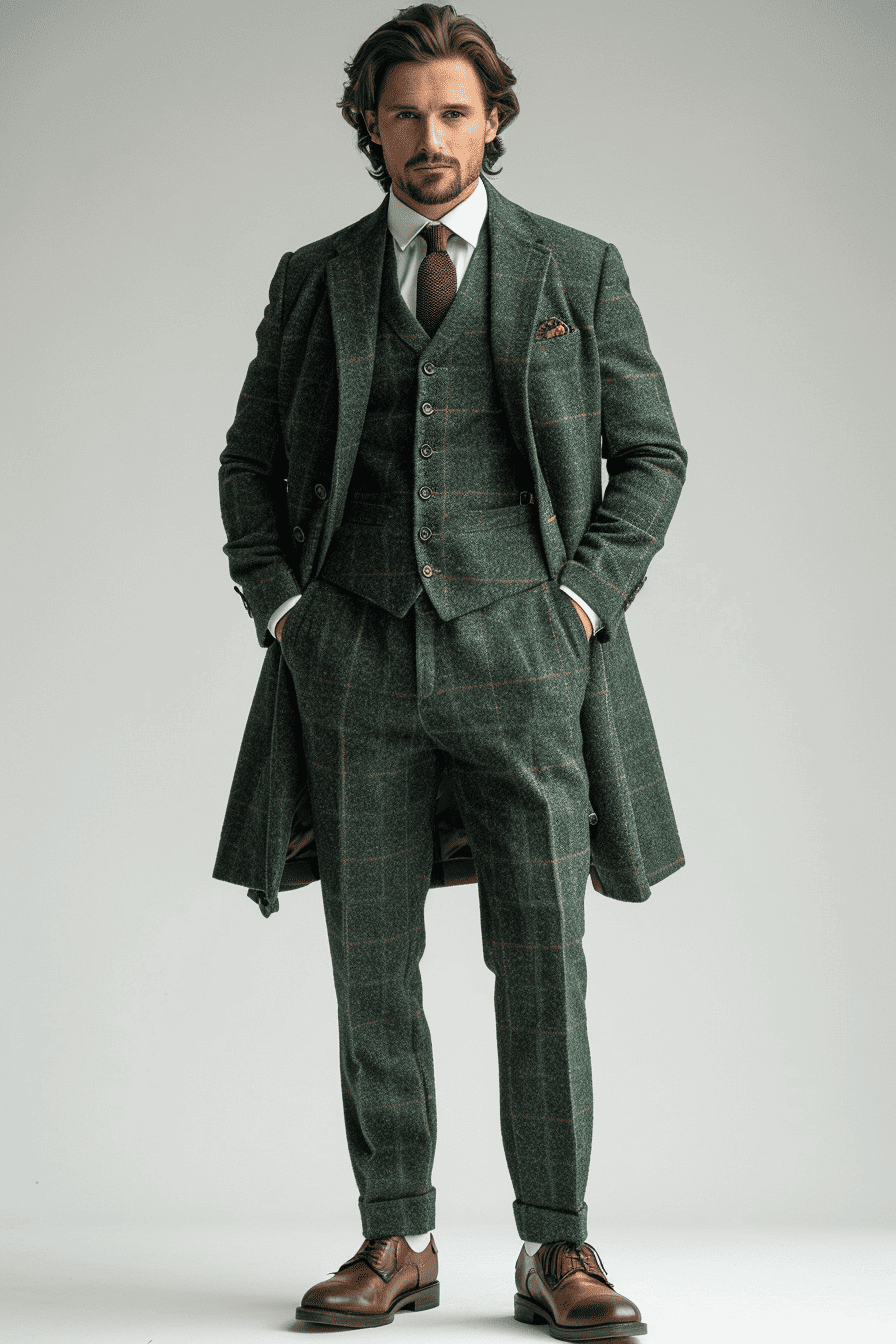 Forest Green Wool Prom Suit — Custom Made to Measure