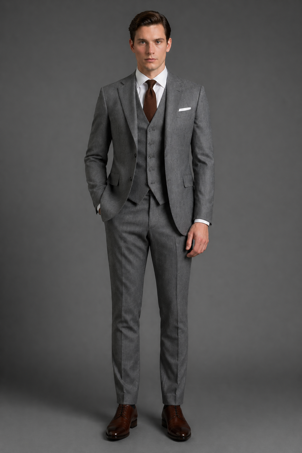 Gray Wool Slim Fit Suit — Custom Made to Measure
