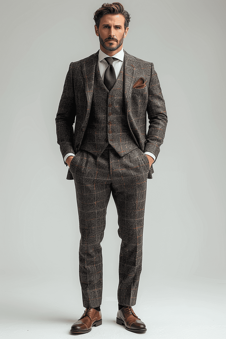 Gray Silk Blend Cocktail Party Suit — Custom Made to Measure