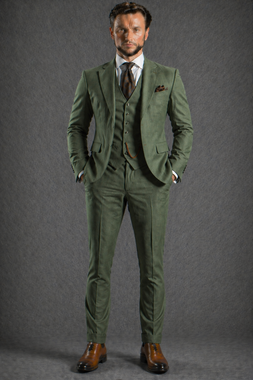 Green Wool Father of the Bride Suit — Custom Made to Measure