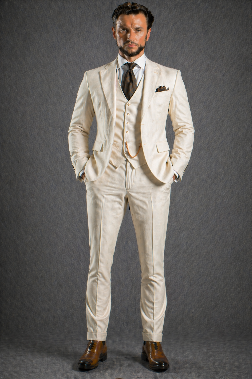 Ivory Linen Slim Fit Suit — Custom Made to Measure