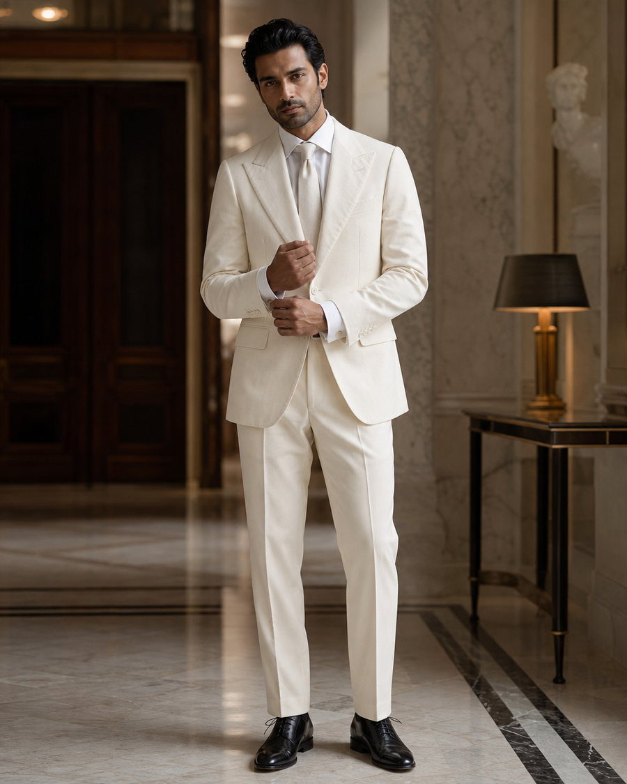 Ivory Cotton Summer Suit — Custom Made to Measure