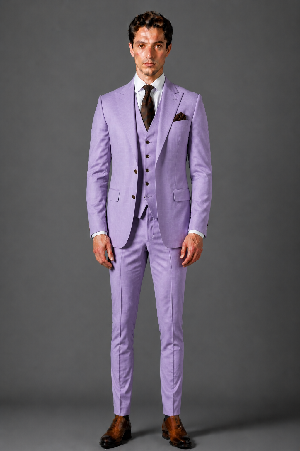 Lavender Silk Blend Groomsmen Suit — Custom Made to Measure