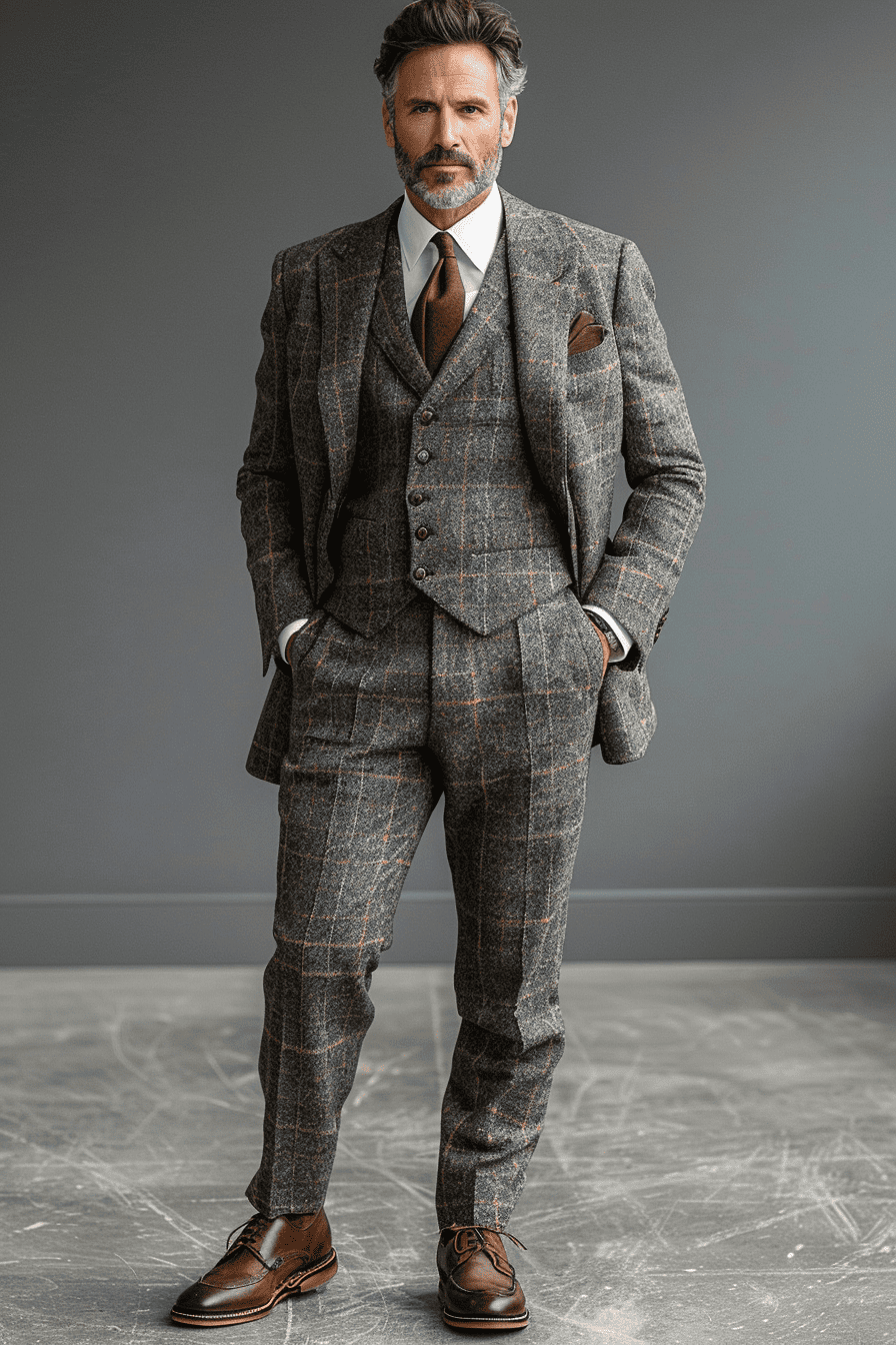 Light Gray Wool Business Suit — Custom Made to Measure