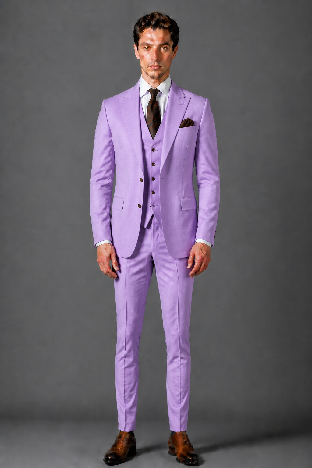 Lilac Silk Blend Groomsmen Suit — Custom Made to Measure