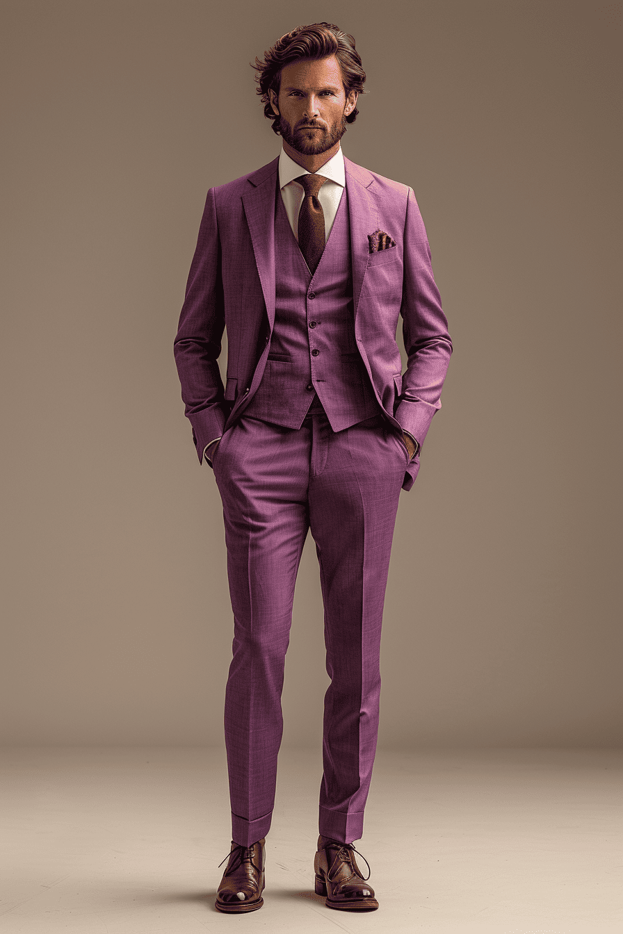 Lilac Silk Blend Cocktail Party Suit — Custom Made to Measure