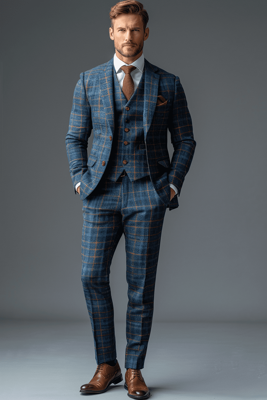 Midnight Blue Wool Prom Suit — Custom Made to Measure