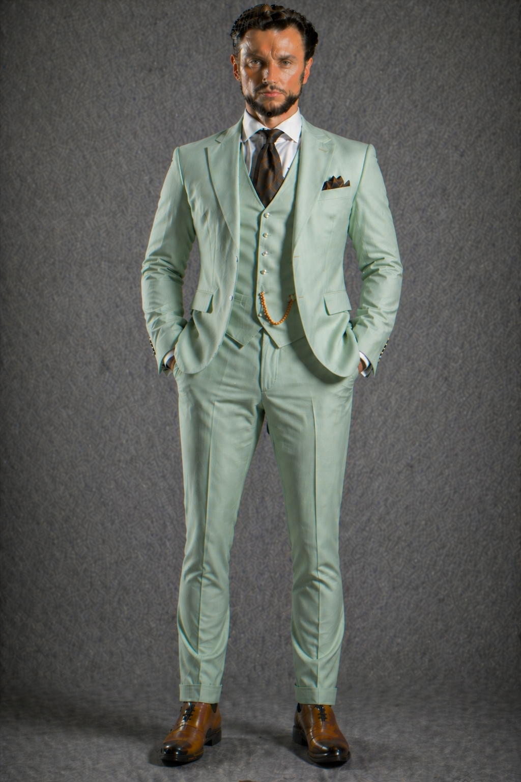 Mint Wool Father of the Bride Suit — Custom Made