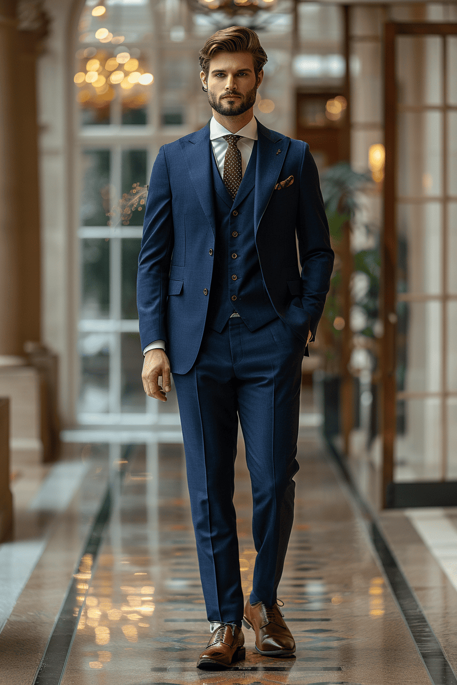 Navy Blue Velvet Tuxedo — Custom Made to Measure