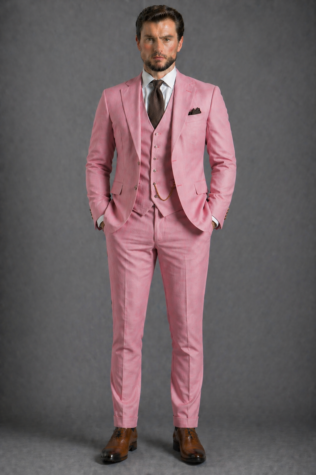 Pink Wool Father of the Bride Suit — Custom Made