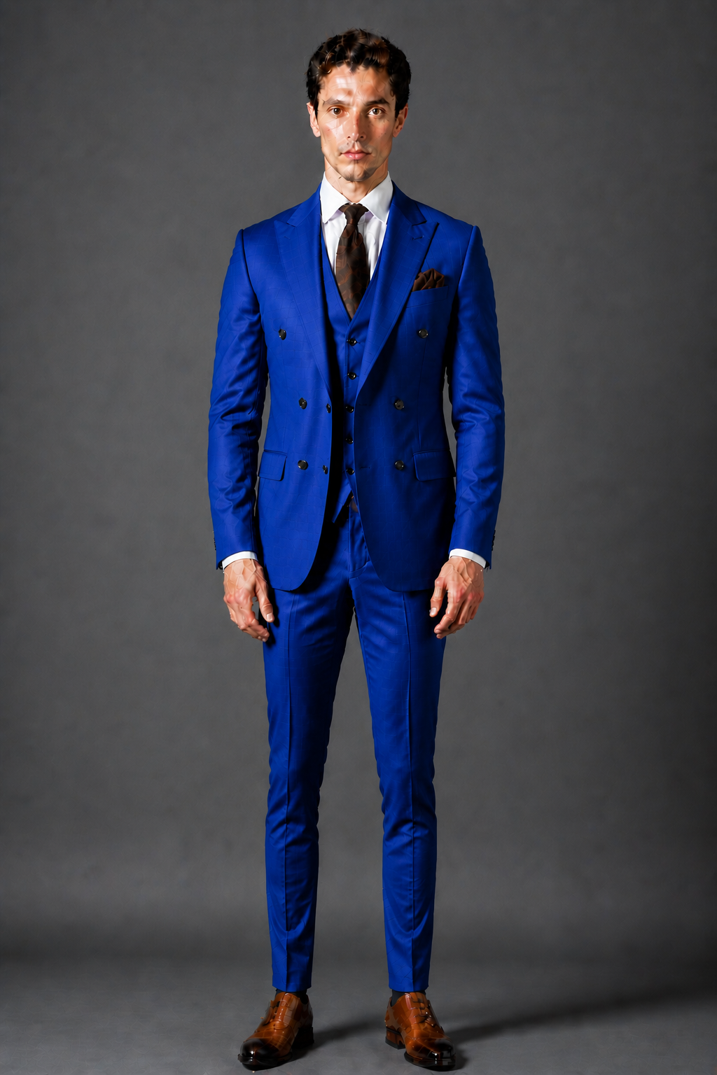 Royal Blue Silk Blend Groomsmen Suit — Custom Made to Measure