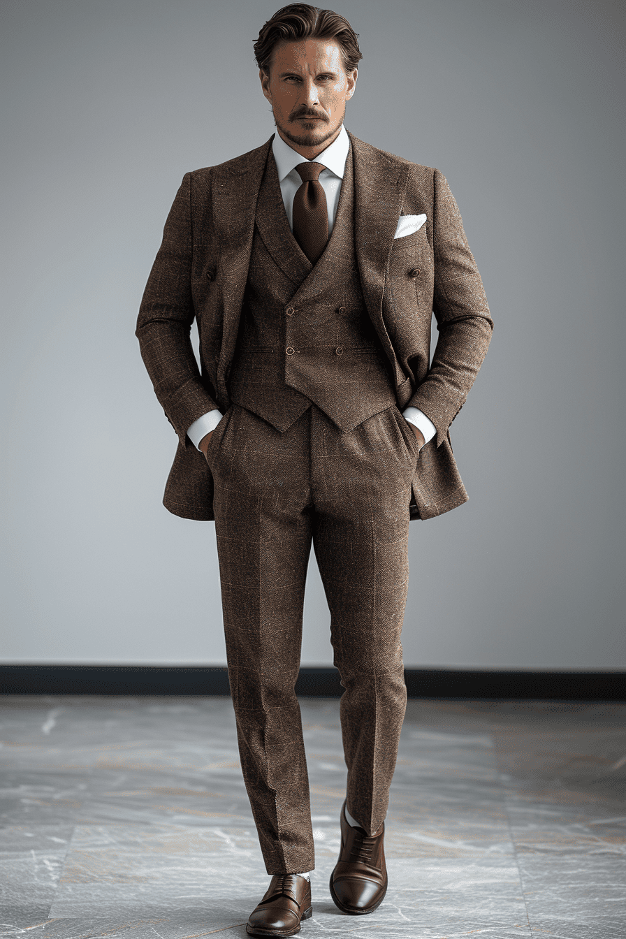 Sage Beige Silk Blend Cocktail Party Suit — Custom Made to Measure