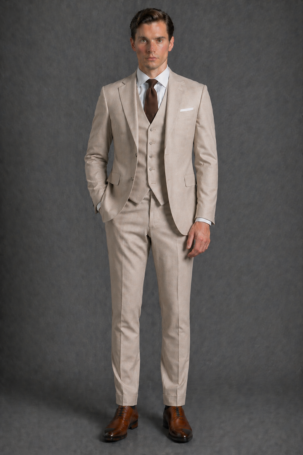 Stone Wool Father of the Bride Suit — Custom Made