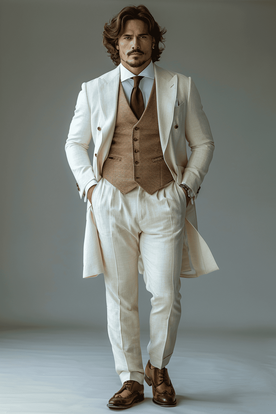 White Wool Wedding Suit — Custom Made to Measure