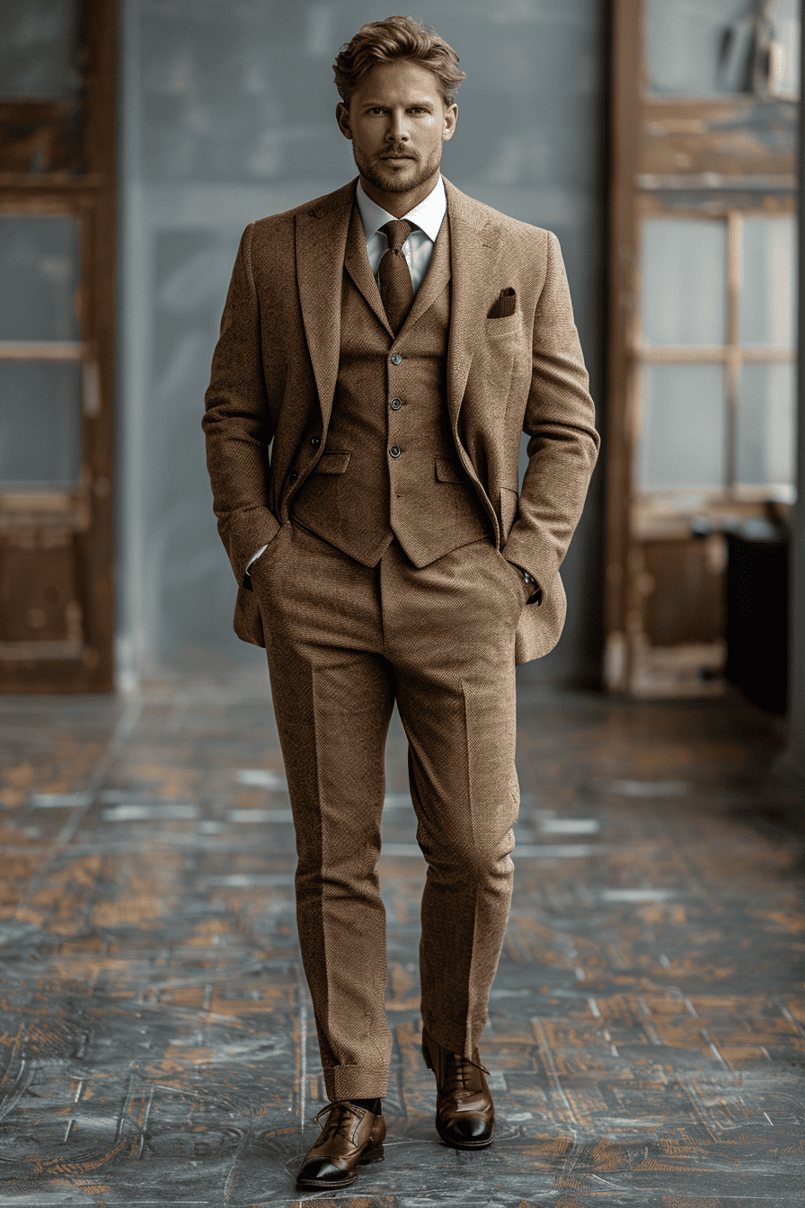 Beige Cashmere Blend Suit — Custom Made to Measure