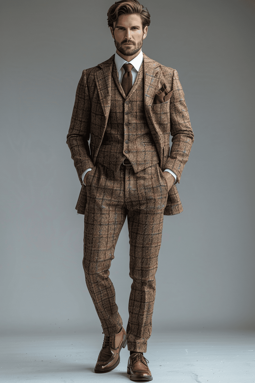 Beige Flannel Suit — Custom Made to Measure
