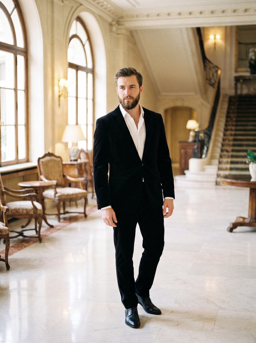 Black Velvet Suit — Custom Made to Measure