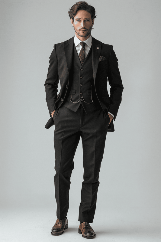 Black Wool Graduation Suit — Custom Made to Measure