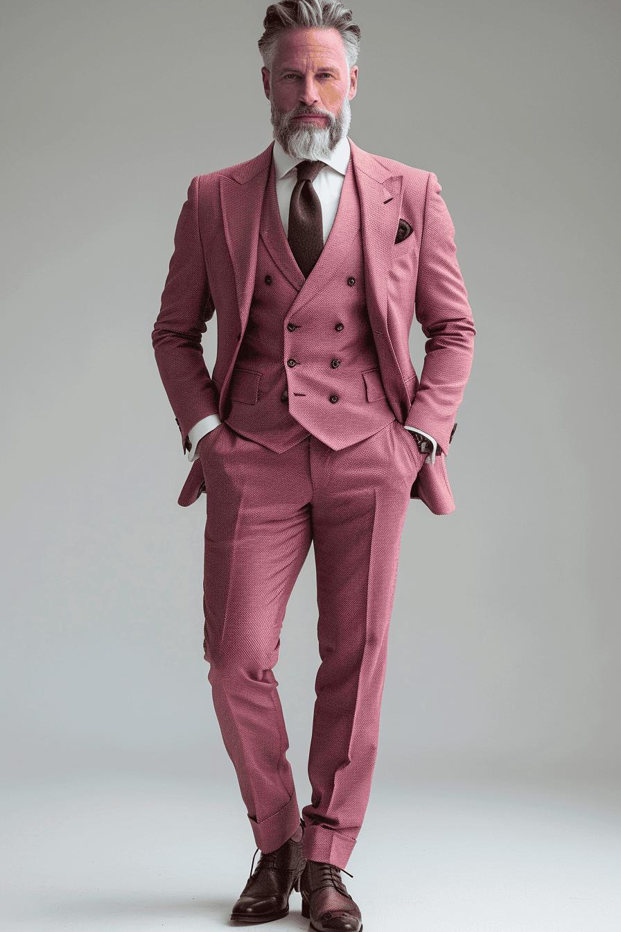 Blush Pink Silk Blend Father of the Bride Suit — Custom Made