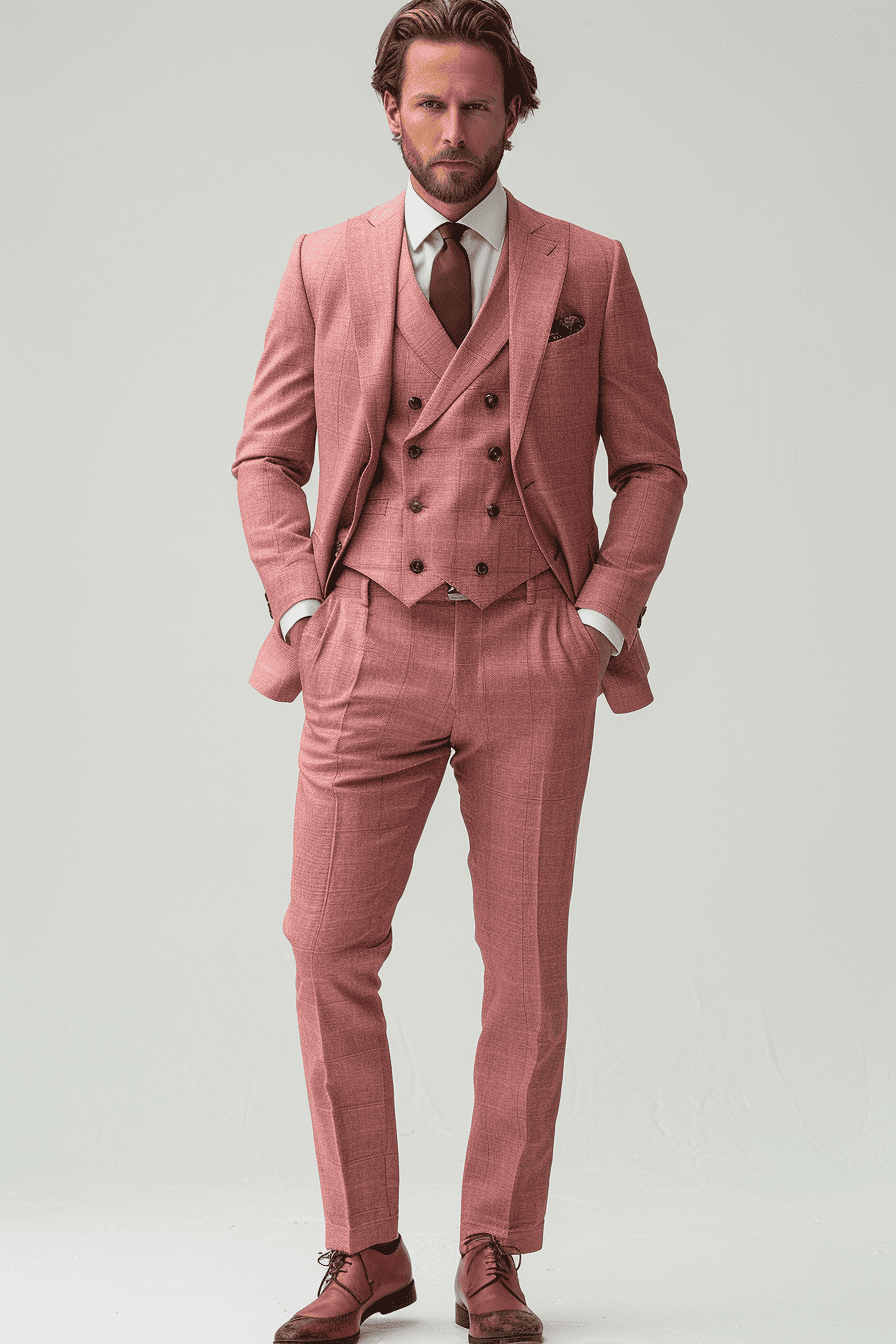 Blush Pink Wool Graduation Suit — Custom Made to Measure