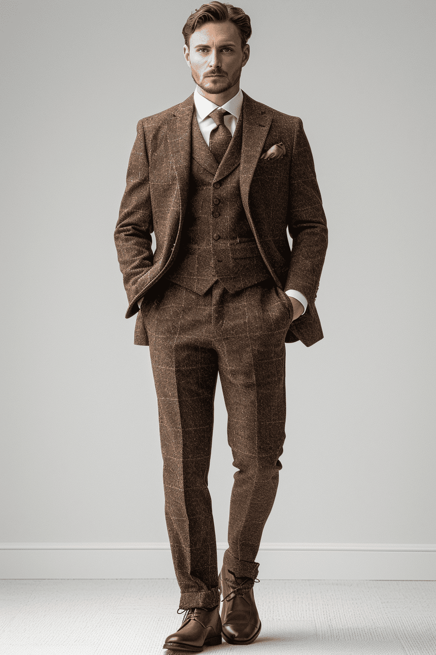 Brown Velvet Graduation Suit — Custom Made to Measure