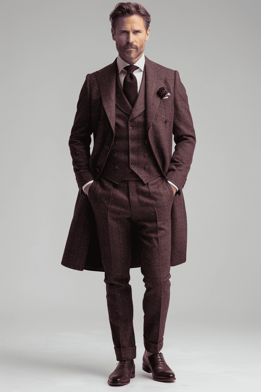 Burgundy Silk Blend Father of the Bride Suit — Custom Made