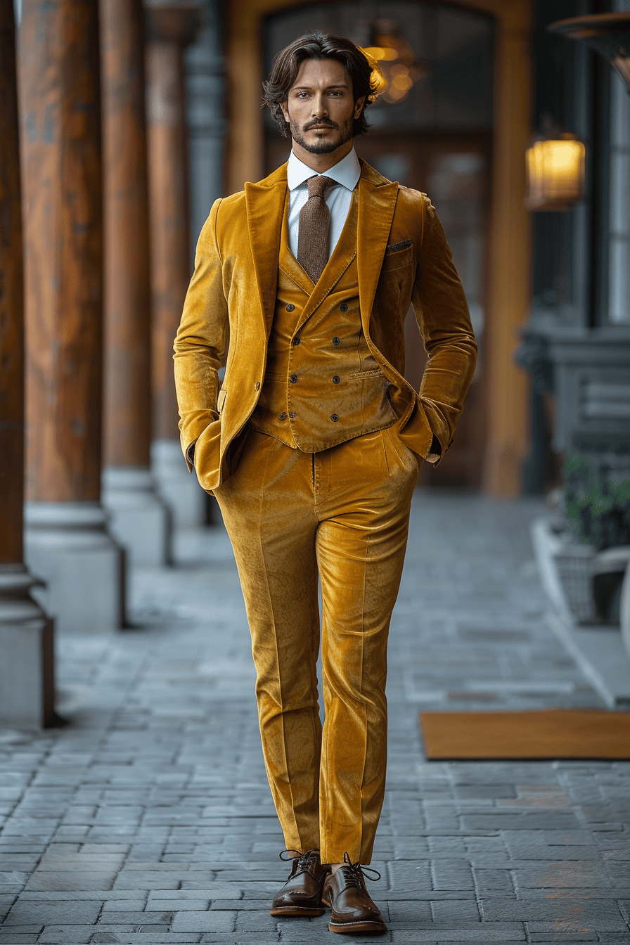 Butter Yellow Velvet Graduation Suit — Custom Made to Measure