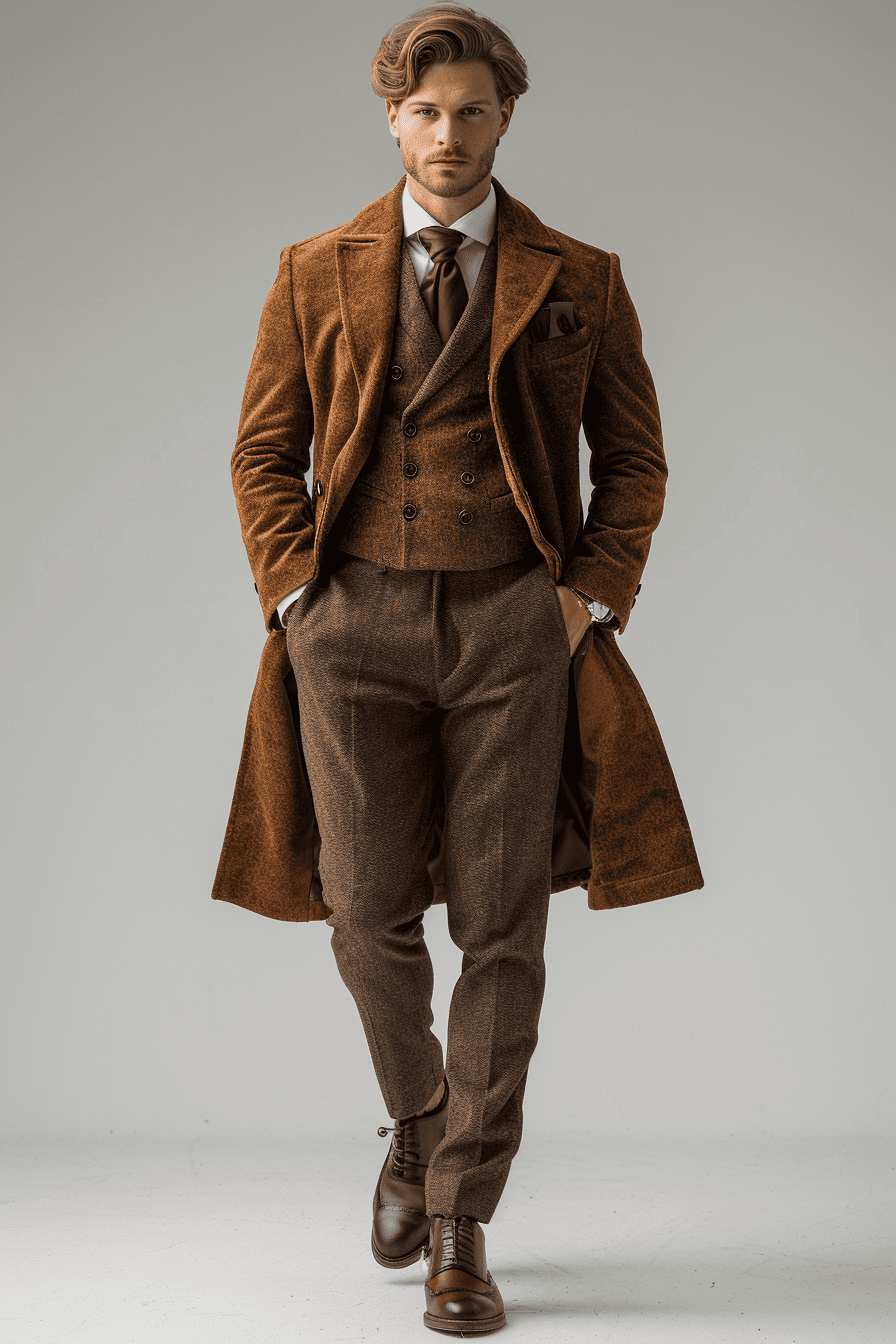 Camel Velvet Graduation Suit — Custom Made to Measure