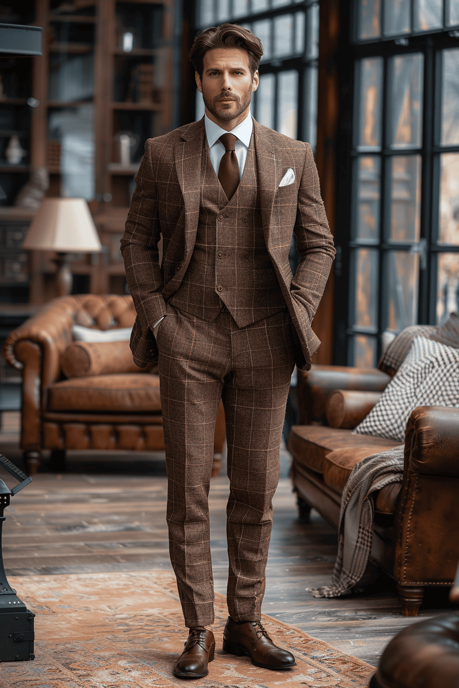 Caramel Flannel Suit — Custom Made to Measure