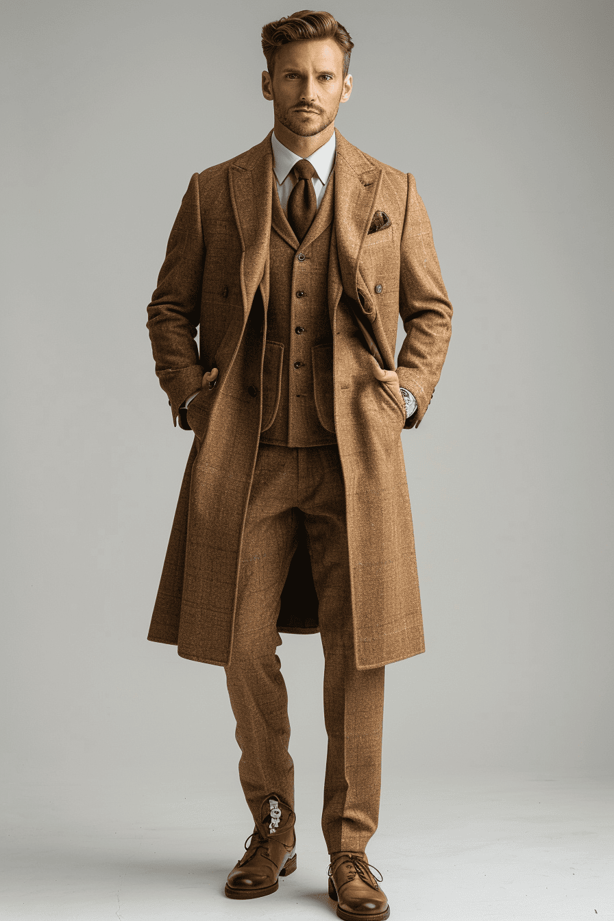Caramel Silk Blend Father of the Bride Suit — Custom Made